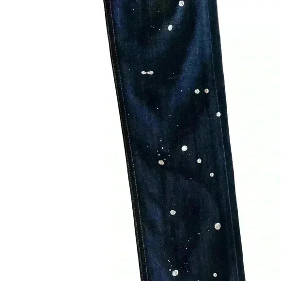 Rag and Bone “Paint Splatter” Skinny Jeans Dark Wash - Picture 7 of 10